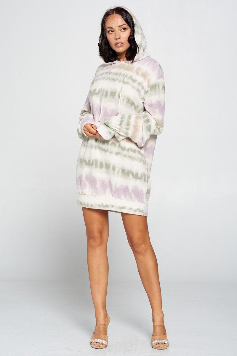 Terry Brushed Print Sweater Dress - Demented Sisters