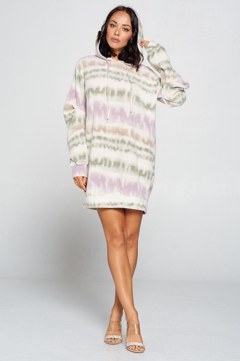 Terry Brushed Print Sweater Dress - Demented Sisters