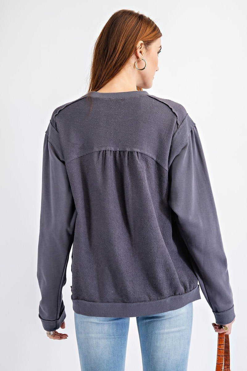 Terry Knit Loose Fit Pullover - Demented Sisters