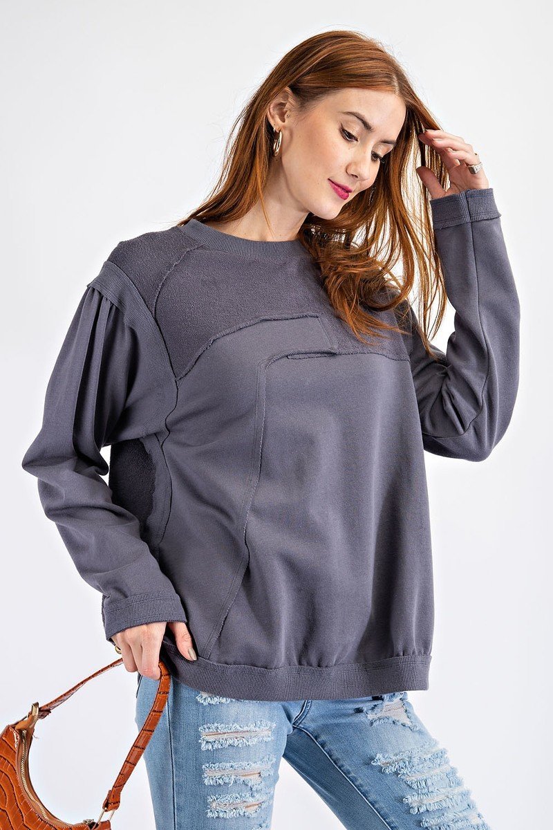 Terry Knit Loose Fit Pullover - Demented Sisters