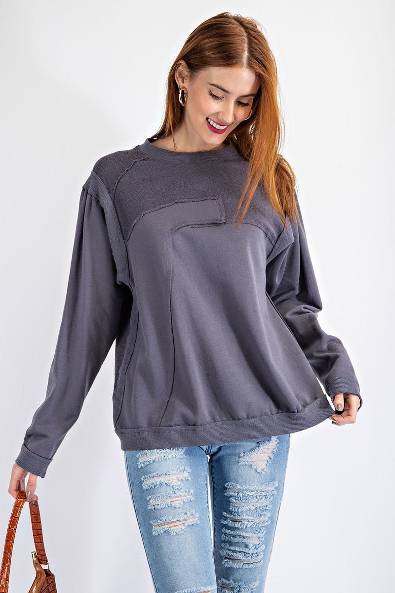 Terry Knit Loose Fit Pullover - Demented Sisters