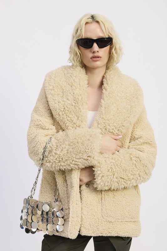 The Diva Jacket - Fleece with Faux Fur Trim - Demented Sisters