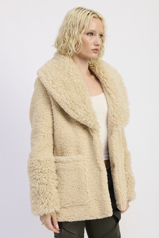 The Diva Jacket - Fleece with Faux Fur Trim - Demented Sisters