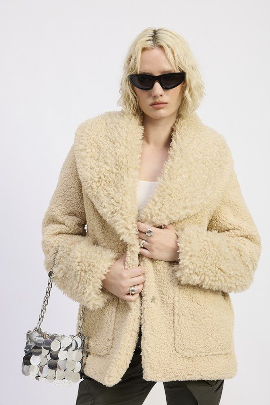 The Diva Jacket - Fleece with Faux Fur Trim - Demented Sisters