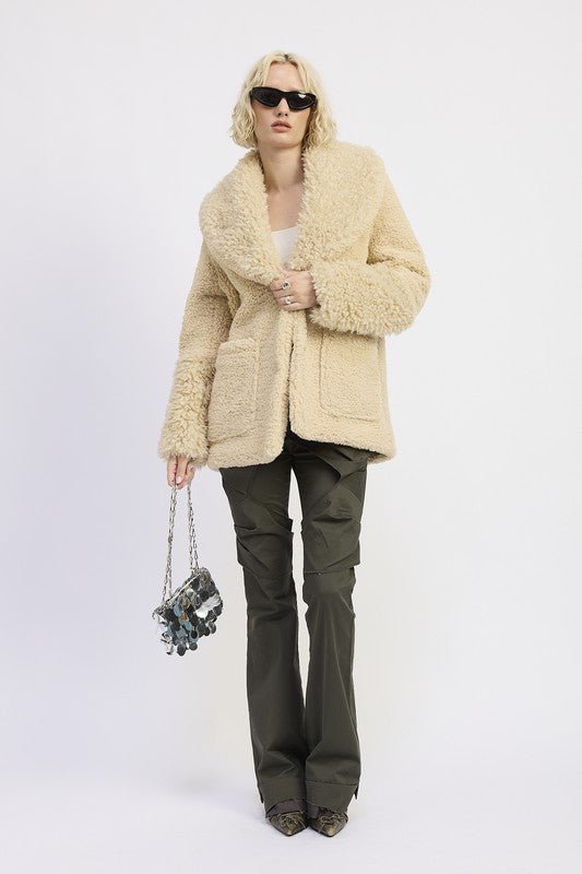 The Diva Jacket - Fleece with Faux Fur Trim - Demented Sisters