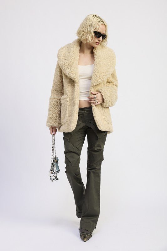 The Diva Jacket - Fleece with Faux Fur Trim - Demented Sisters