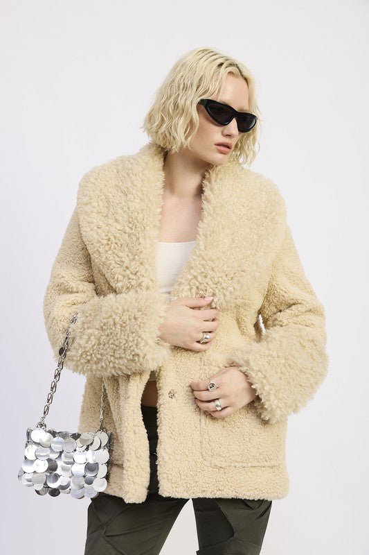 The Diva Jacket - Fleece with Faux Fur Trim - Demented Sisters