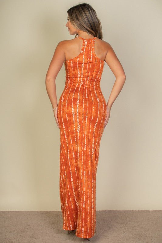 Tie Dye Printed Cami Bodycon Maxi Dress - Demented Sisters