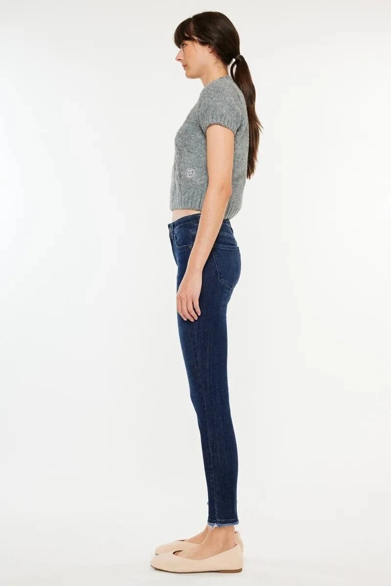 Kancan High - Rise Slim Fit Raw Hem Ankle Jeans - Demented Sisters