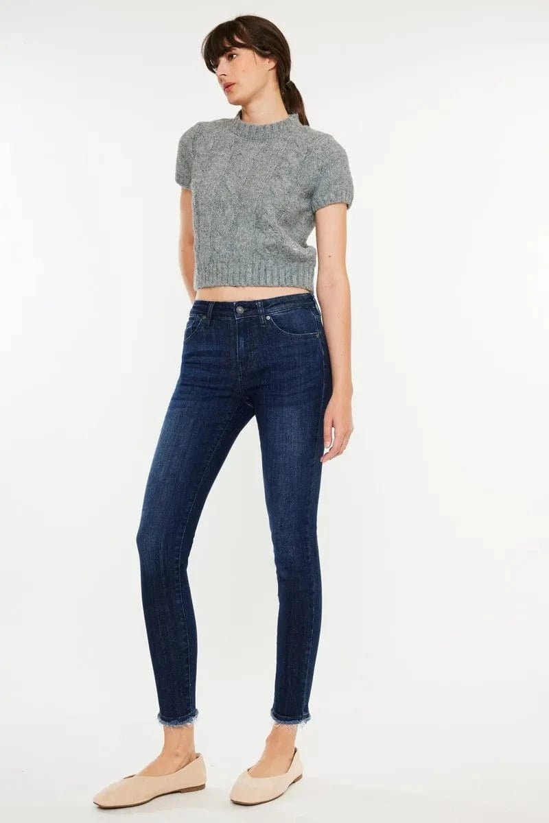 Kancan High - Rise Slim Fit Raw Hem Ankle Jeans - Demented Sisters