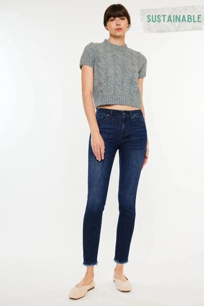 Kancan High - Rise Slim Fit Raw Hem Ankle Jeans - Demented Sisters
