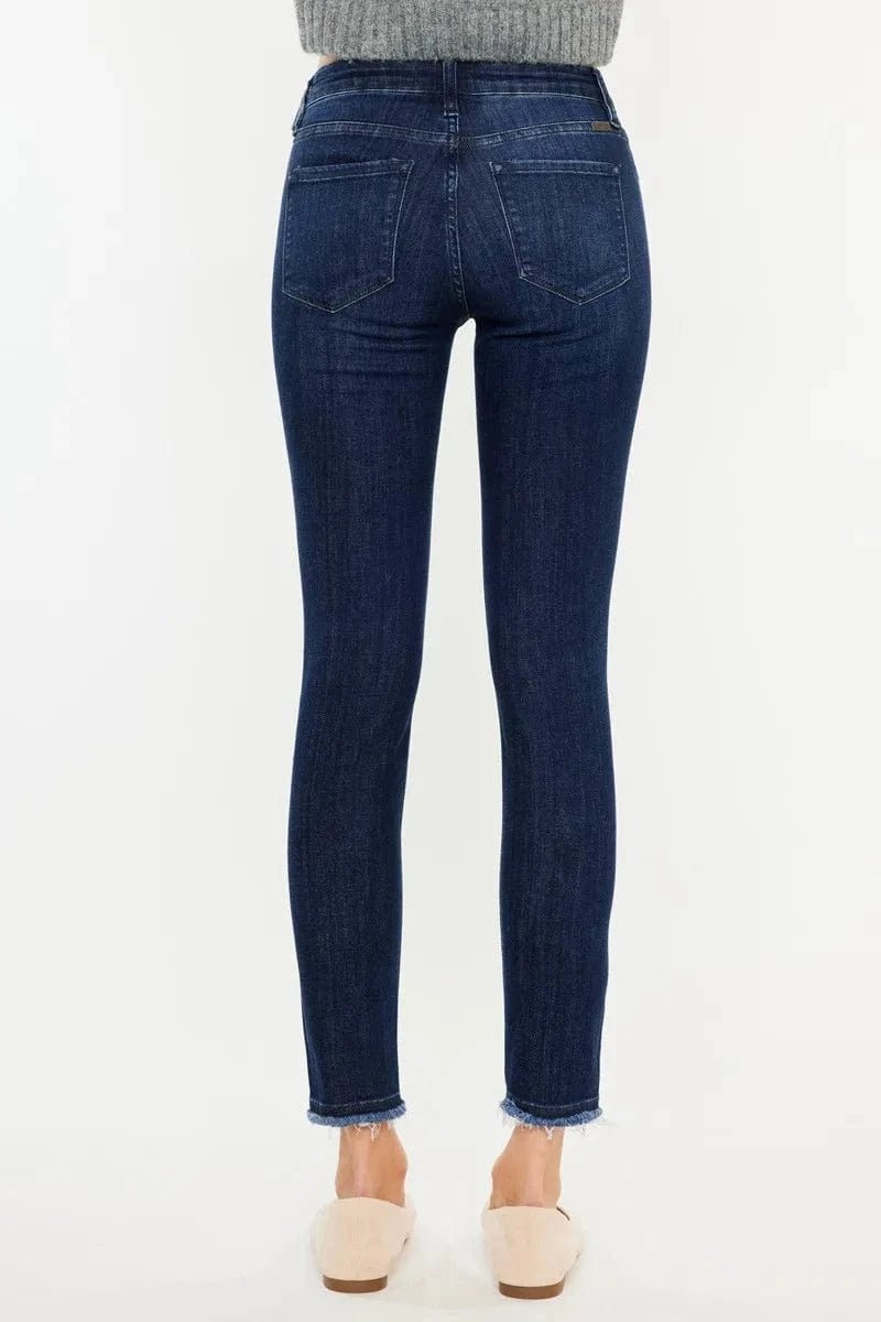 Kancan High - Rise Slim Fit Raw Hem Ankle Jeans - Demented Sisters