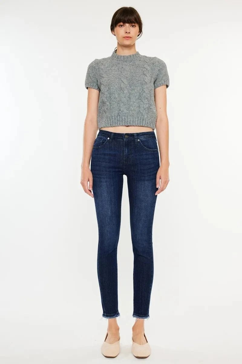 Kancan High - Rise Slim Fit Raw Hem Ankle Jeans - Demented Sisters