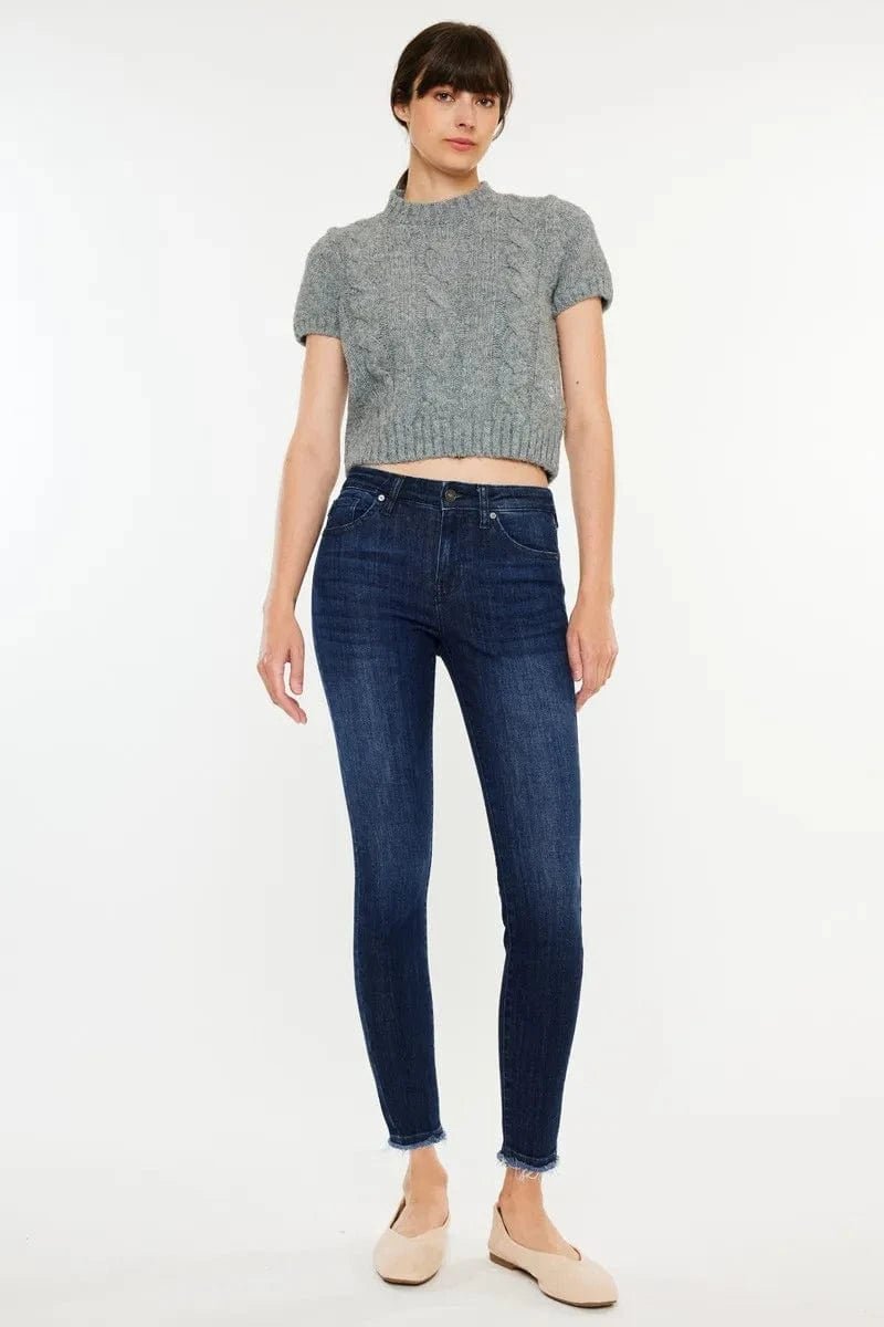 Kancan High - Rise Slim Fit Raw Hem Ankle Jeans - Demented Sisters