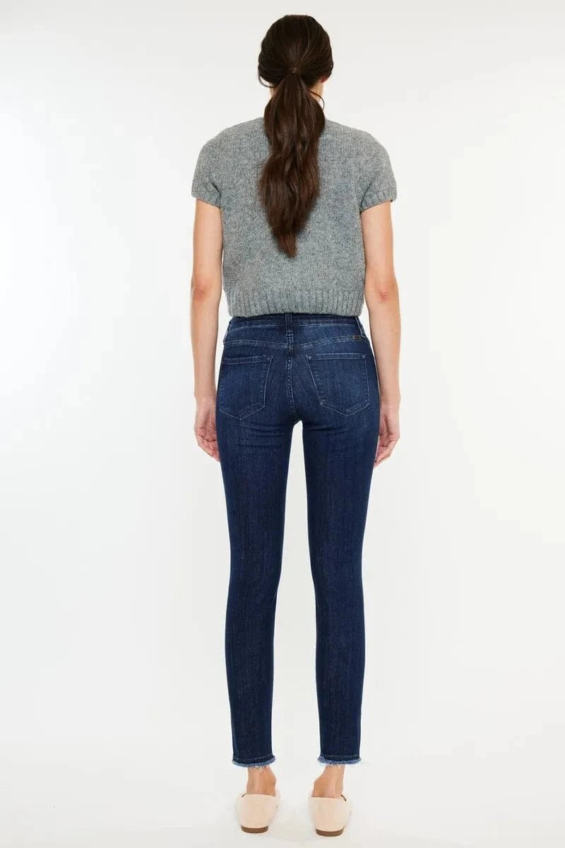 Kancan High - Rise Slim Fit Raw Hem Ankle Jeans - Demented Sisters