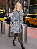 Tweed Front Button Open Long Sleeve Dress - Demented Sisters