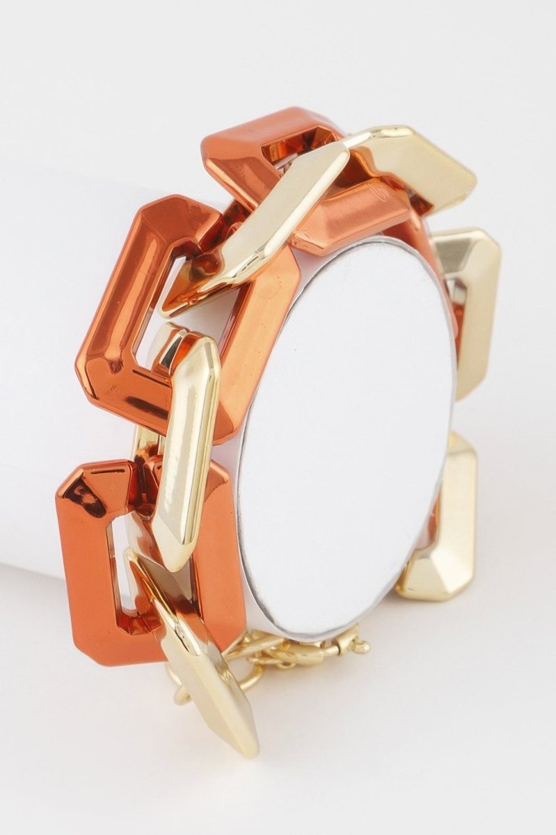 Two Toned Link Chain Bracelet - Demented Sisters