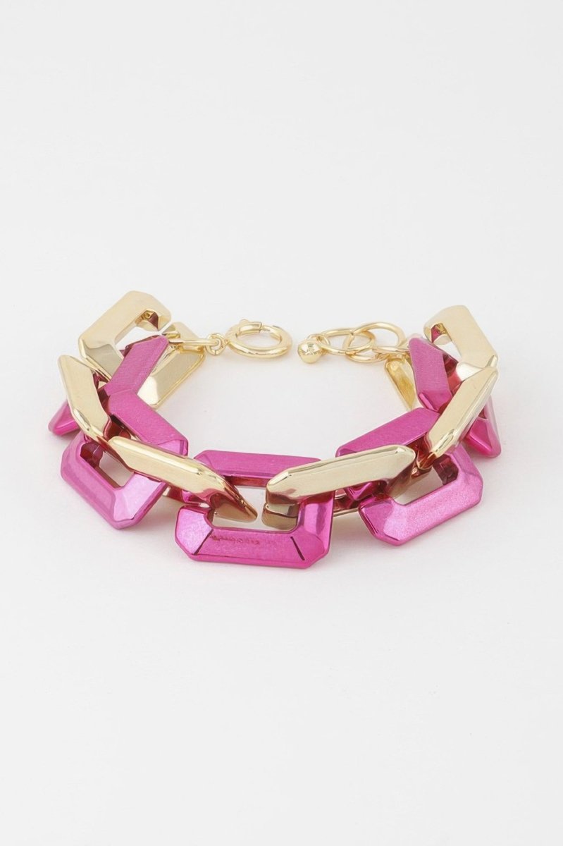 Two Toned Link Chain Bracelet - Demented Sisters