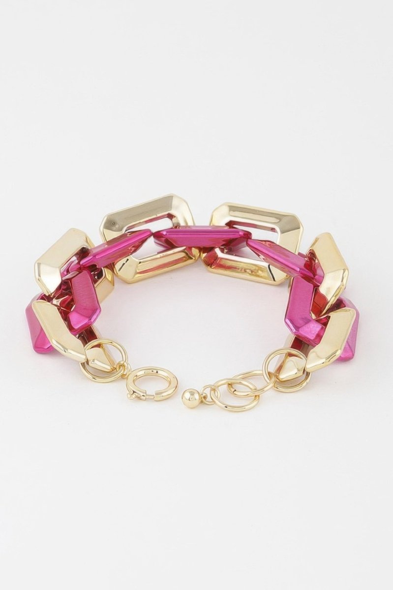 Two Toned Link Chain Bracelet - Demented Sisters