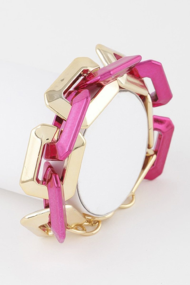 Two Toned Link Chain Bracelet - Demented Sisters