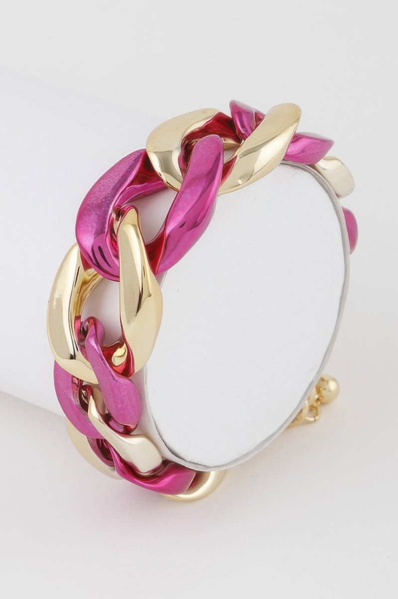 Two Toned Twisted Chain Bracelet - Demented Sisters