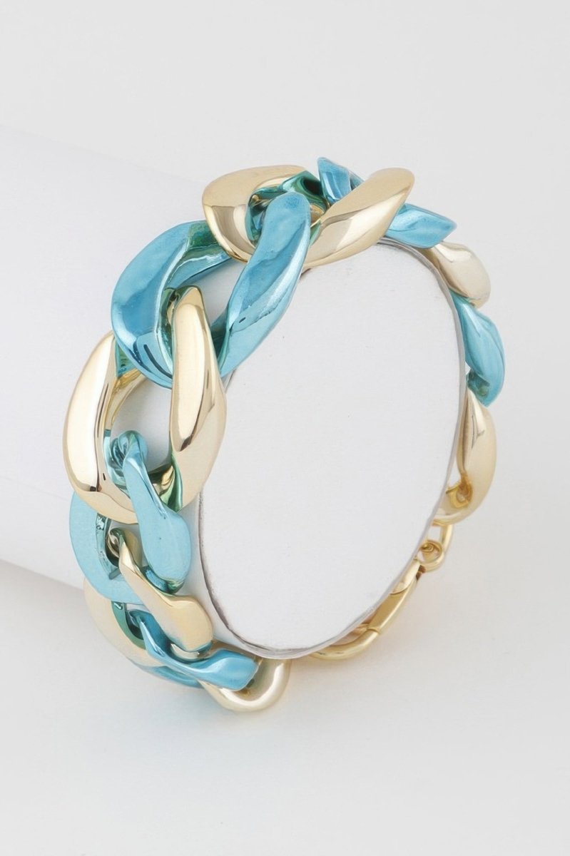 Two Toned Twisted Chain Bracelet - Demented Sisters