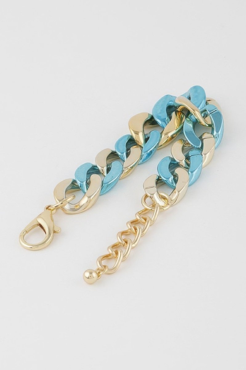 Two Toned Twisted Chain Bracelet - Demented Sisters