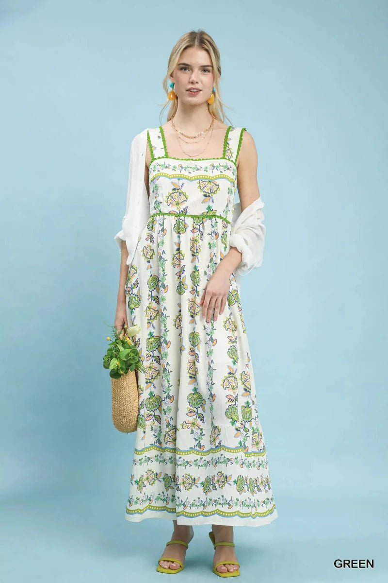 Umgee Floral Print Tiered Midi Dress - Demented Sisters