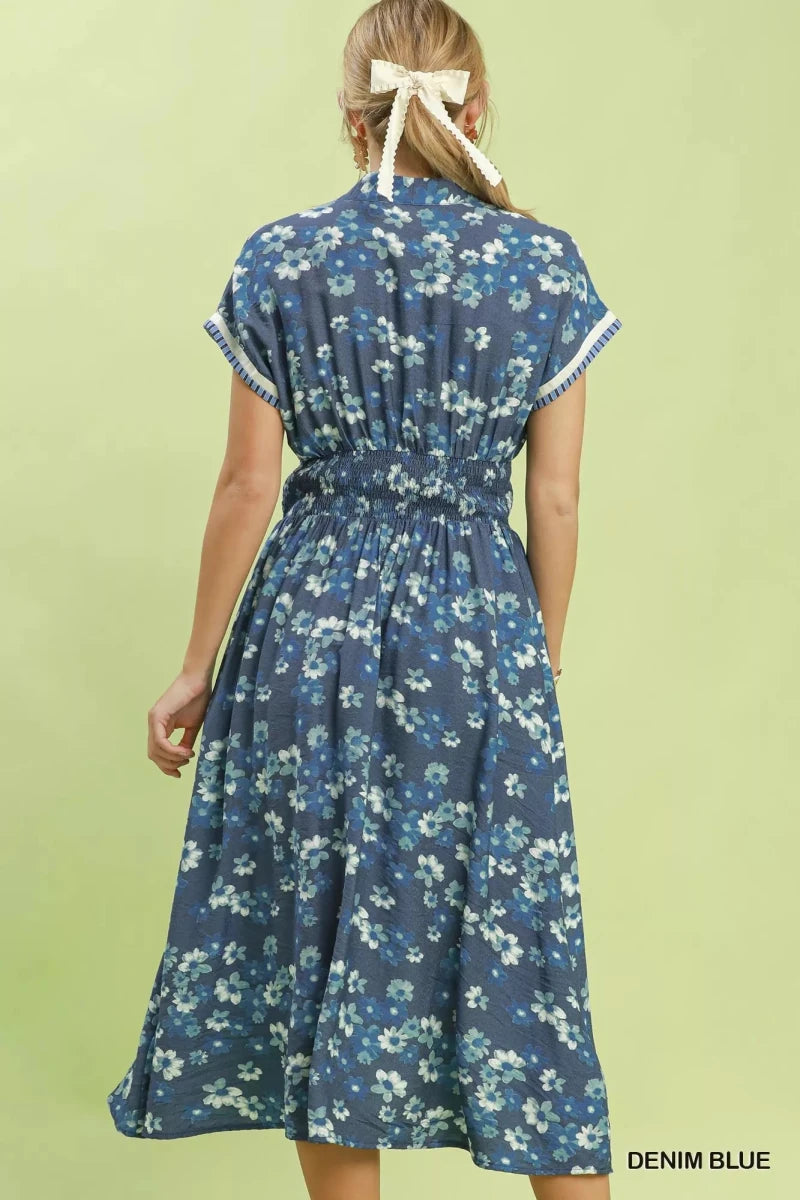 Umgee Ruffle Sleeve Henley Shift Dress - Demented Sisters