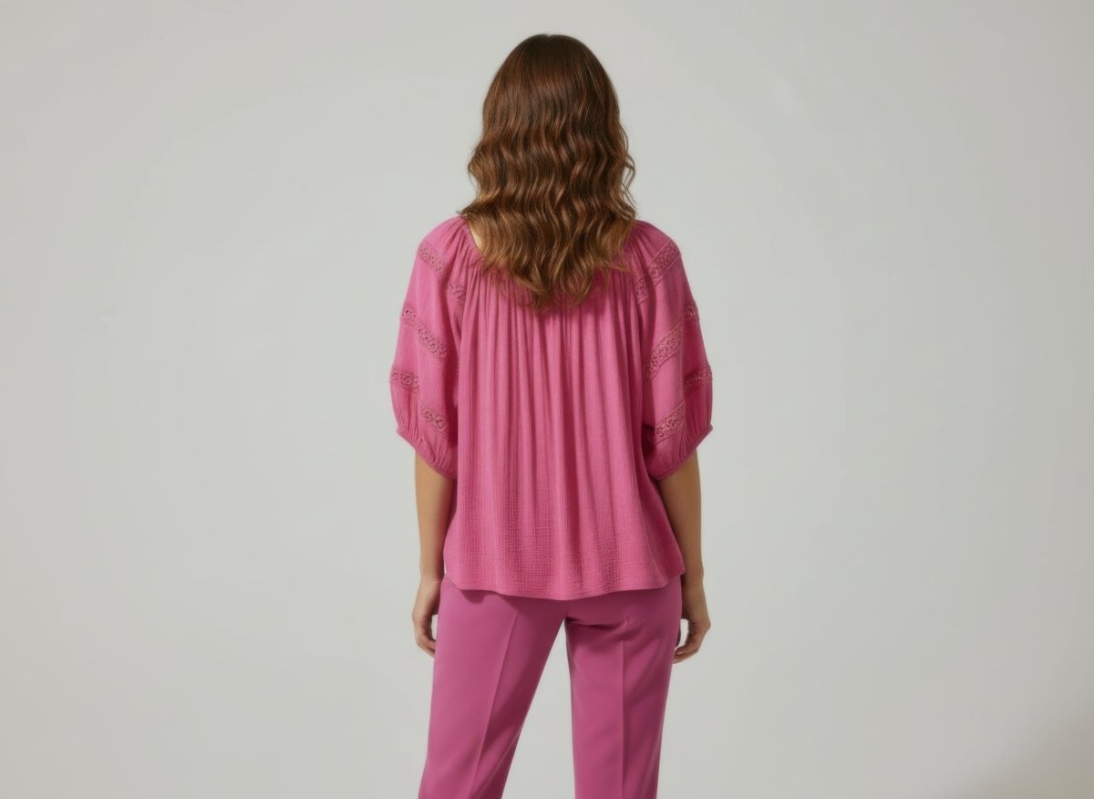 Unique Spectrum Solid Short Sleeve Blouse - Demented Sisters
