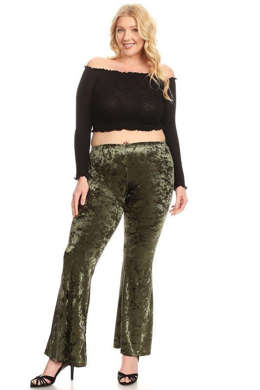 Velvet flare pants plus - Demented Sisters