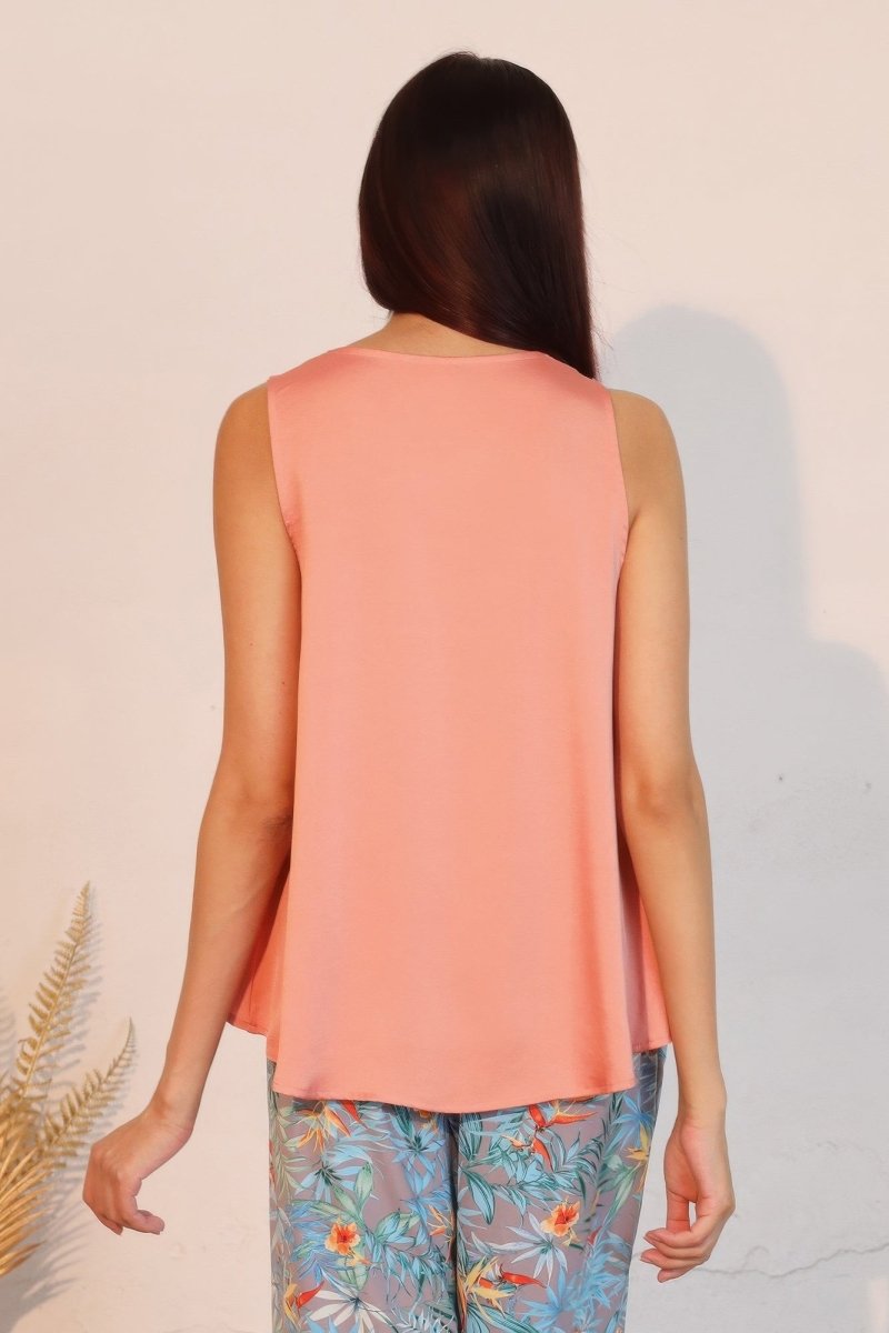 Washed Poly Silk Front Tucked Top - Demented Sisters