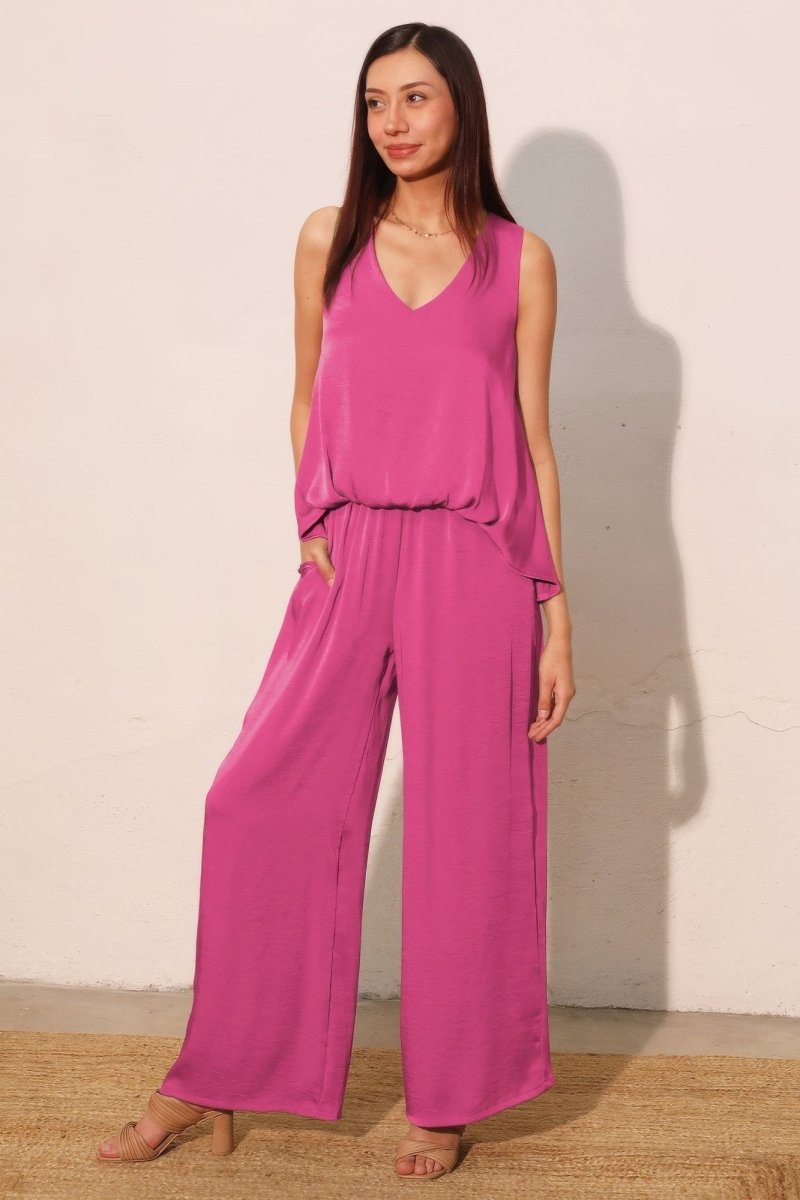 Washed Poly Silk Front Tucked Top - Demented Sisters