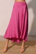Washed Poly Silk Midi Swing Skirt - Demented Sisters