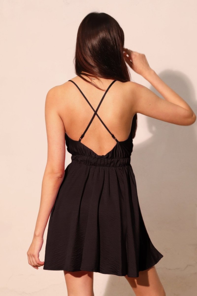 Washed Satin Crepe Cami Skater Dress - Demented Sisters