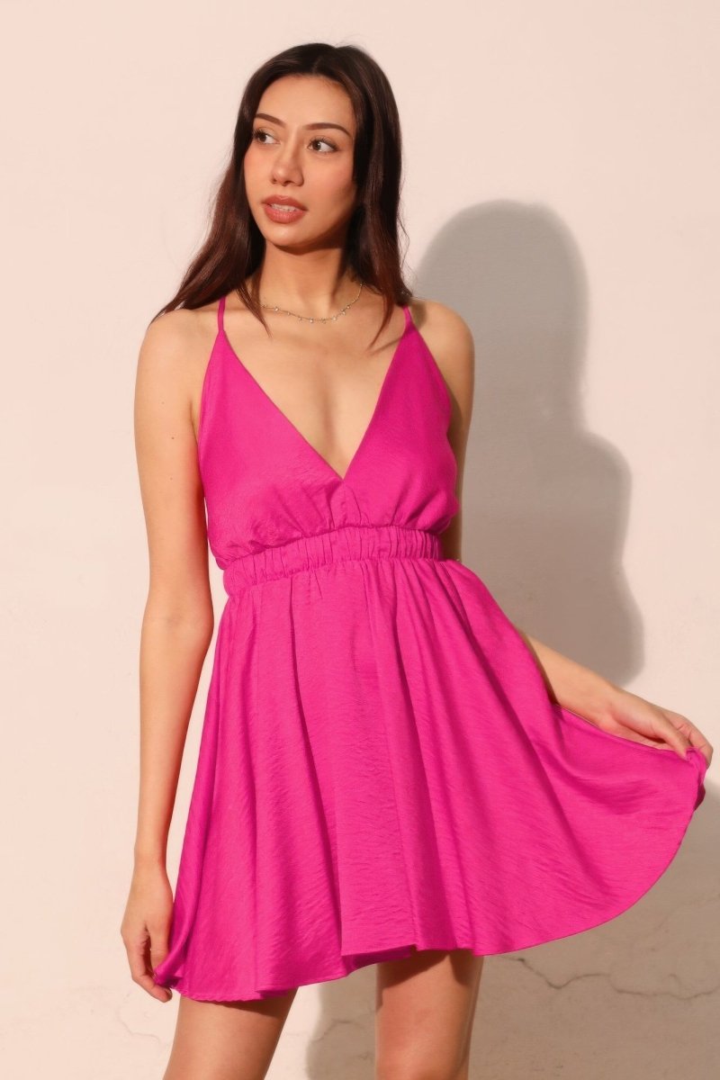Washed Satin Crepe Cami Skater Dress - Demented Sisters