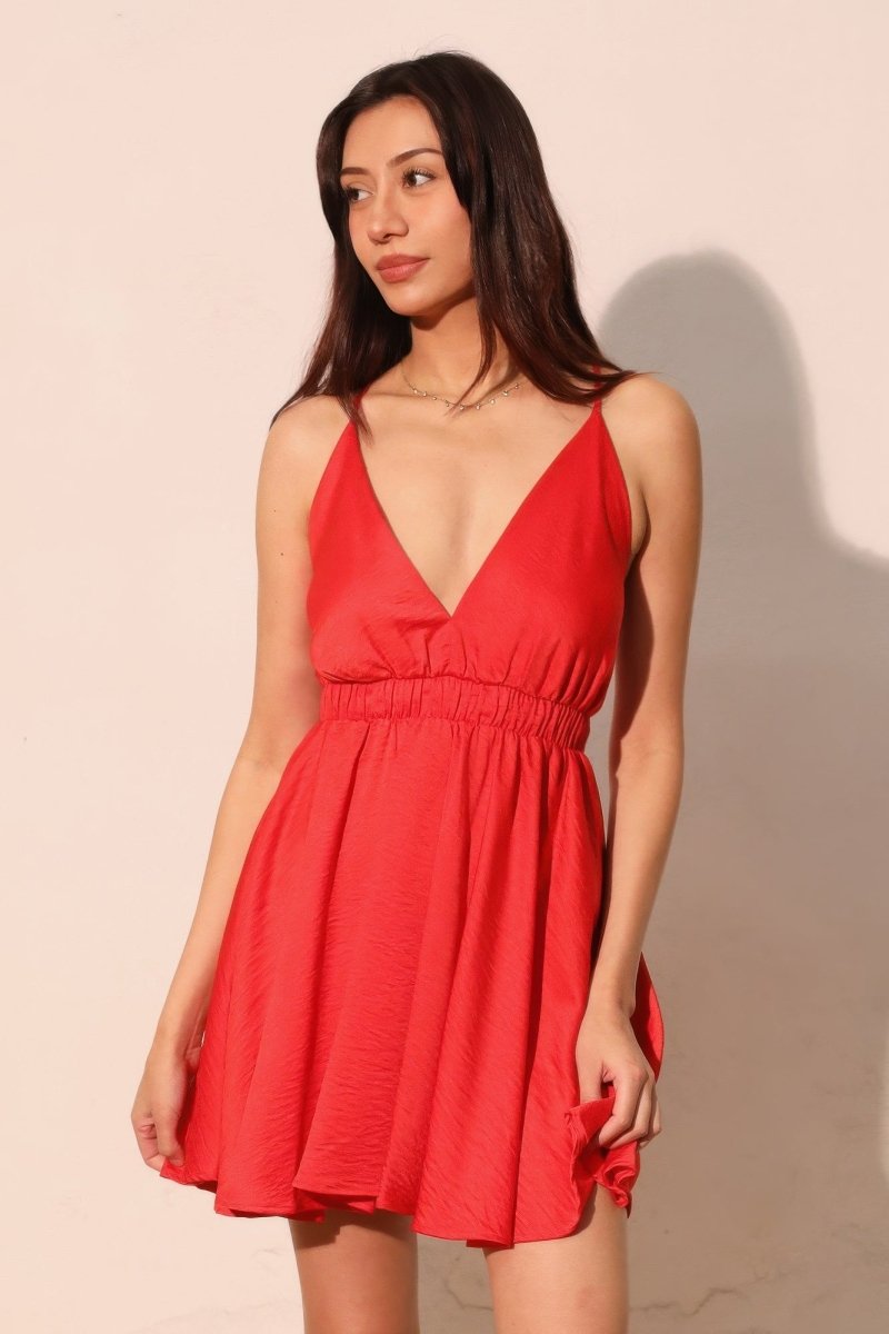 Washed Satin Crepe Cami Skater Dress - Demented Sisters