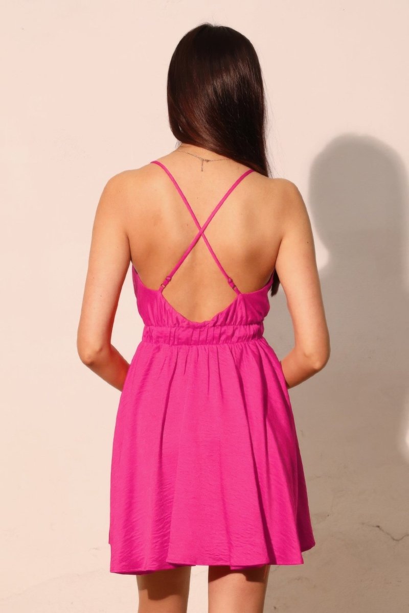 Washed Satin Crepe Cami Skater Dress - Demented Sisters