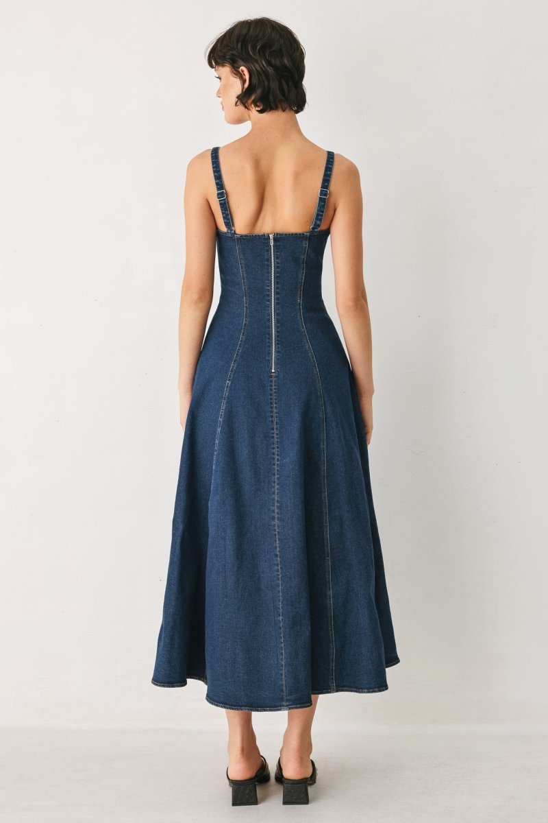 WESTERN CHARM DENIM MIDI DRESS - Demented Sisters