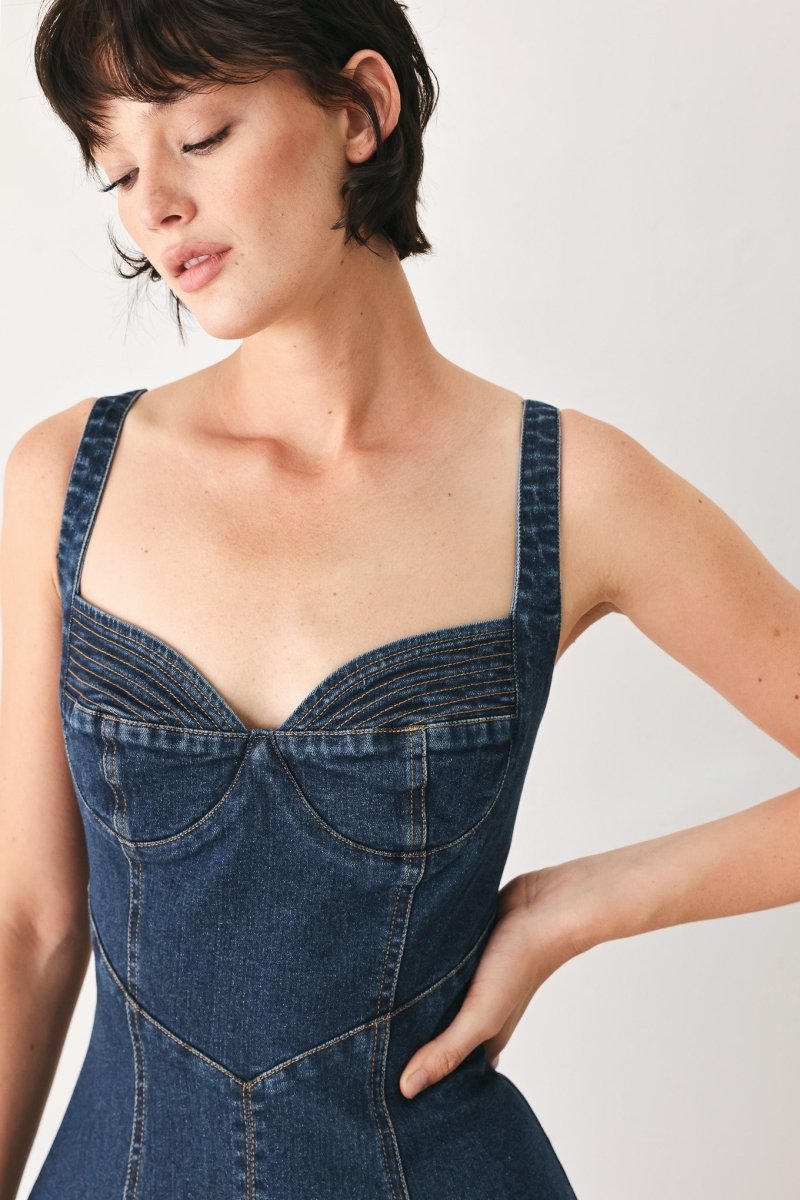 WESTERN CHARM DENIM MIDI DRESS - Demented Sisters