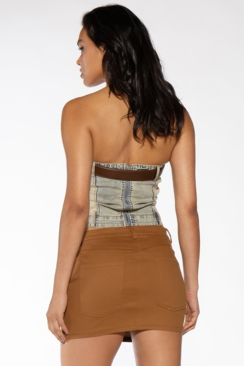 Western Embroidered Twill Mini Skirt - Demented Sisters