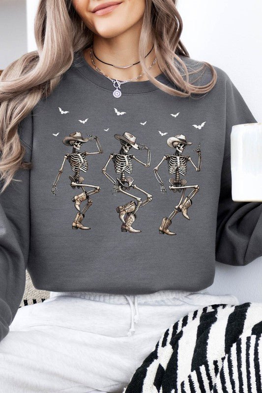 Western Halloween Cowboy Skeletons Sweatshirt - Demented Sisters