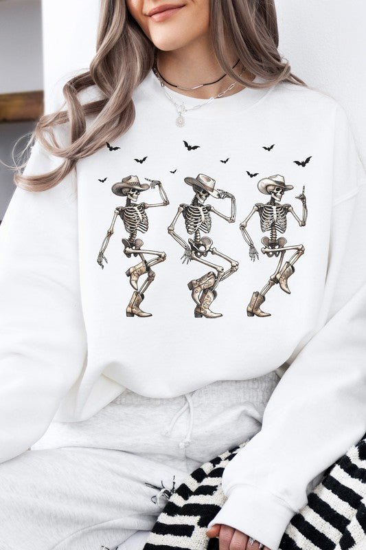 Western Halloween Cowboy Skeletons Sweatshirt - Demented Sisters