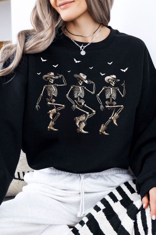Western Halloween Cowboy Skeletons Sweatshirt - Demented Sisters