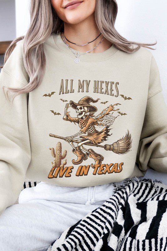 Western Halloween Skeleton Witch Sweatshirt - Demented Sisters