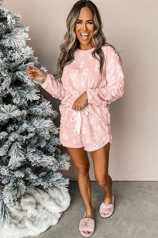 Women Fleece Loose Two Piece Lounge Set - Demented Sisters