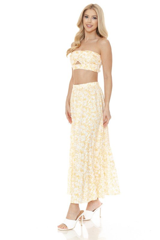 Women's Floral Skirt and TOP Set - Demented Sisters