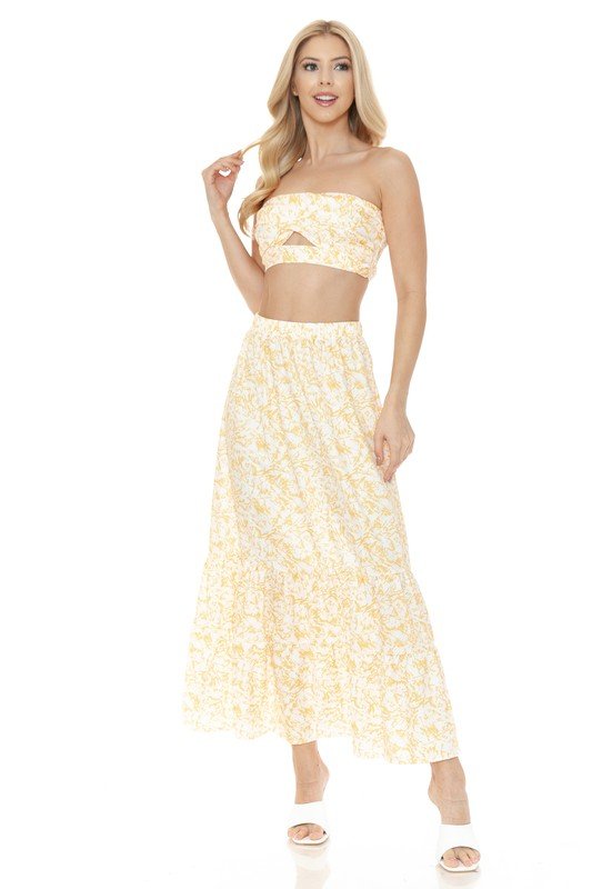 Women's Floral Skirt and TOP Set - Demented Sisters