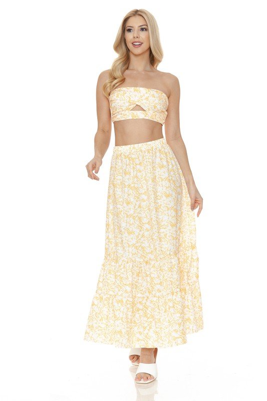 Women's Floral Skirt and TOP Set - Demented Sisters