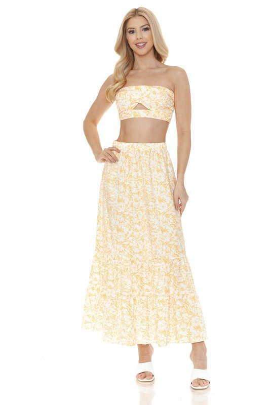 Women's Floral Skirt and TOP Set - Demented Sisters